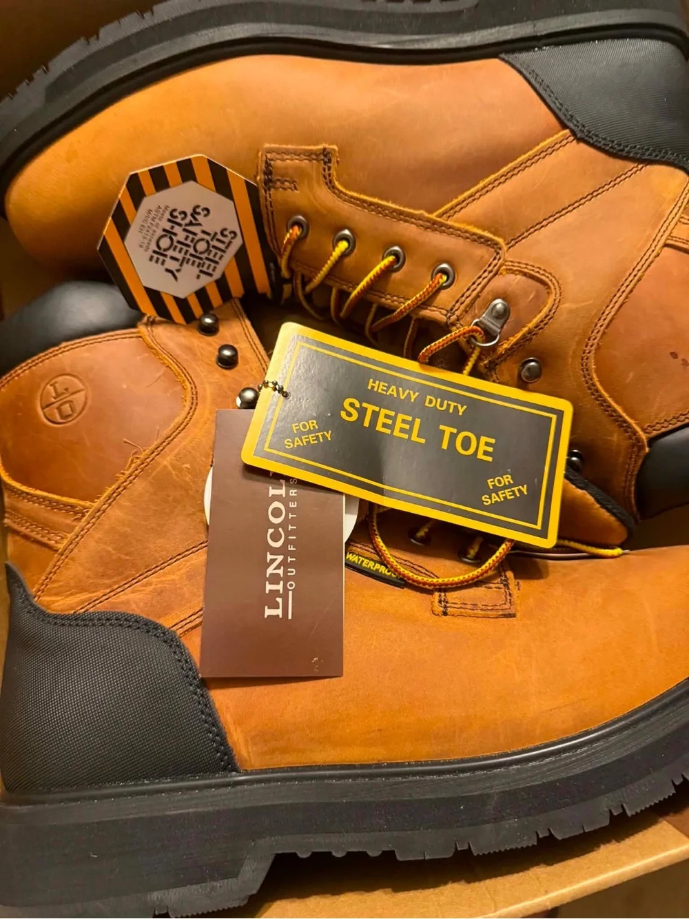 Brown Crazy Horse Leather Steel-Toe Work Boot - Size 13 W